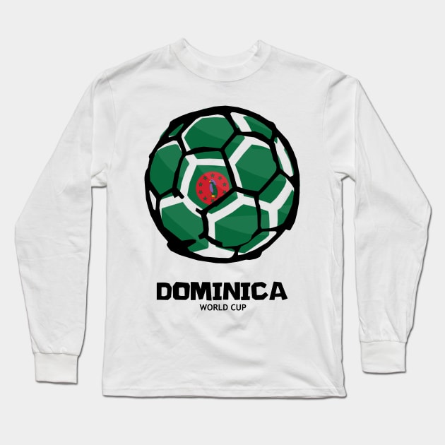 Dominica Football Country Flag Long Sleeve T-Shirt by KewaleeTee